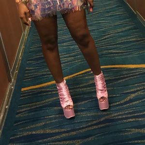 Pink platform heels